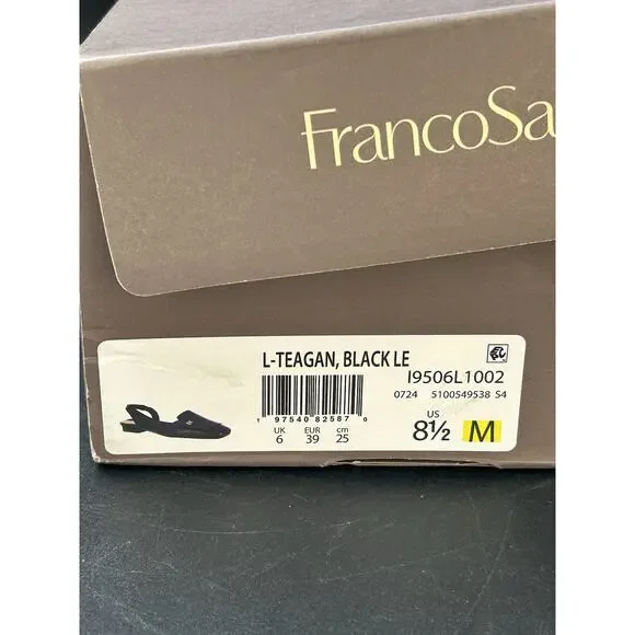 Franco Sarto Womens Teagan Black Slingback Flats NWB 8.5 M - Picture 9 of 9